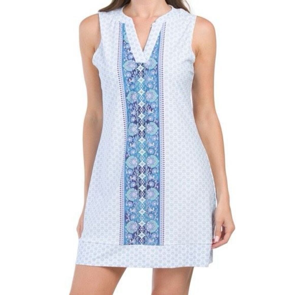 Aqua et sol sleeveless cover up sheath UPF coverage dress
